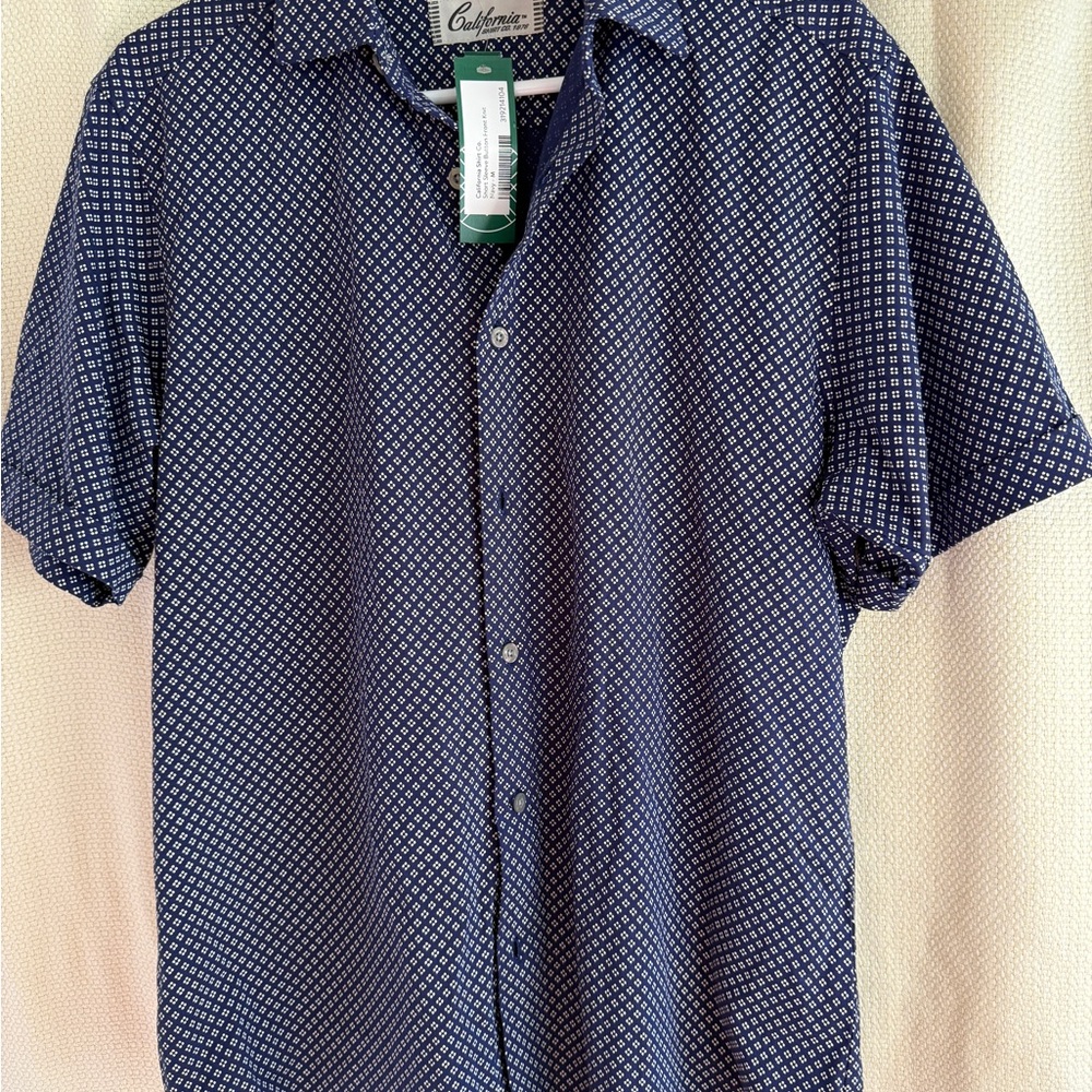California Shirt Co men’s Navy print shirt